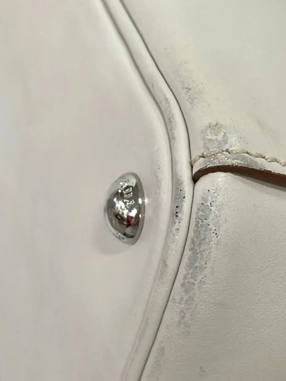 PRADA 1BA274 Cream Leather Women's Handbag